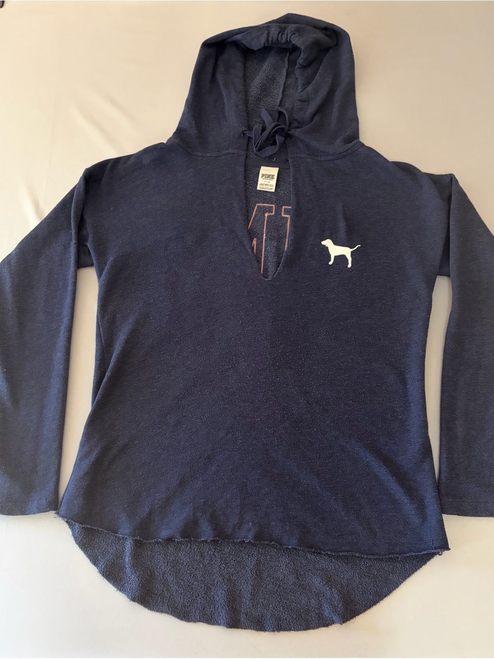 Victoriaās Secret PINK Navy Hooded Pullover Top